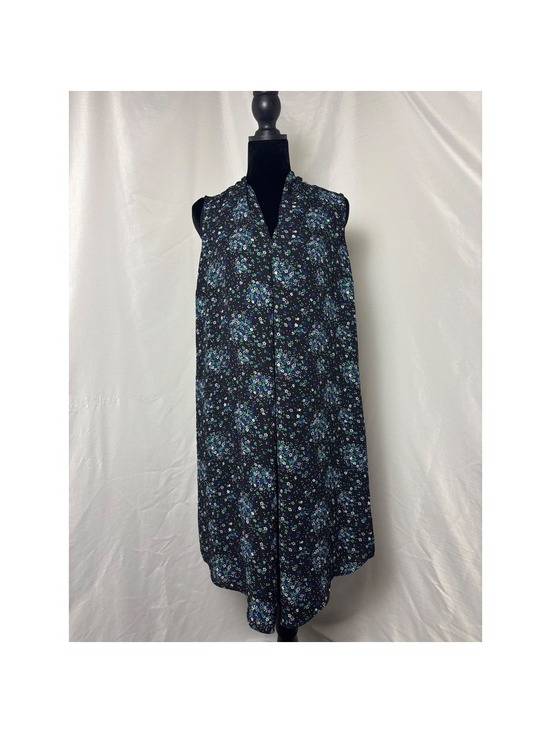 Dresses & Skirts - Stork & Babe Maternity Dress Medium Black Blue Green Floral V-Neck Sleeveless